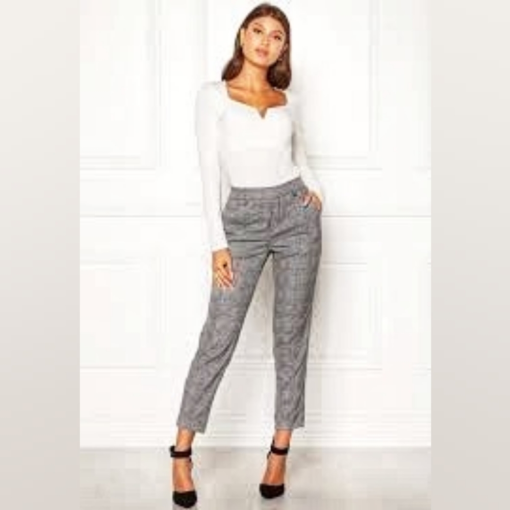 Object Lisa Slim Houndstooth Pull-On Pants